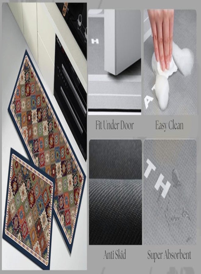 proxin Kitchen Mats for Floor Anti Slip, 2 Pcs Kitchen Mats, Waterproof Memory Foam Kitchen Rugs, Waterproof Standing Runner for Bathroom (Multi1) - Image 4